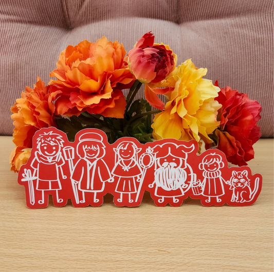 Dungeon Meshi Family *RED* Vinyl Sticker!