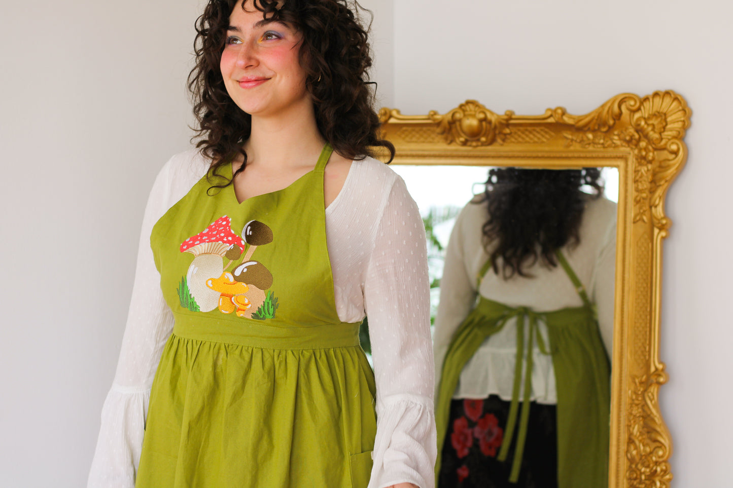 Linen Embroidered Pinafore Aprons!