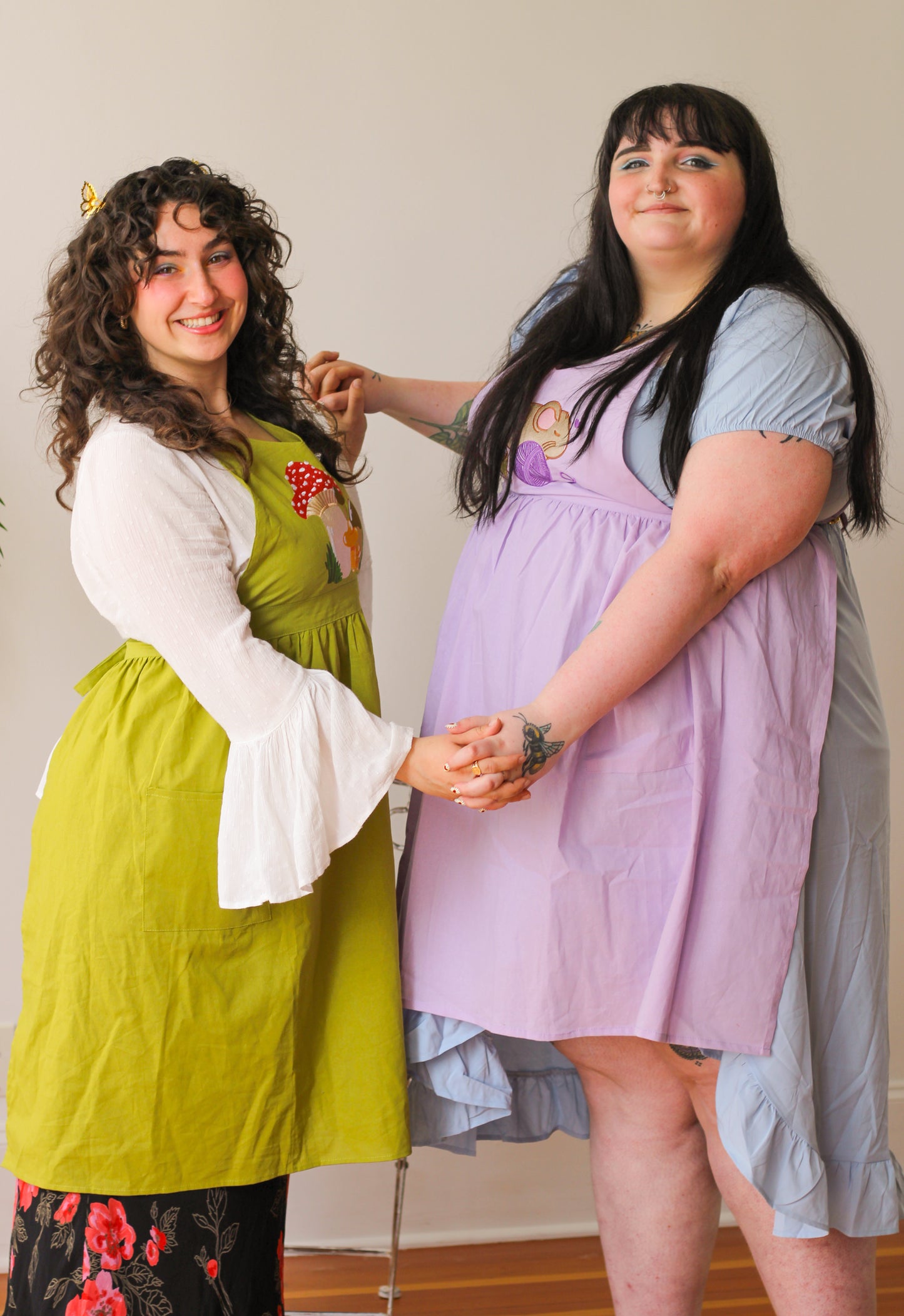 Linen Embroidered Pinafore Aprons!