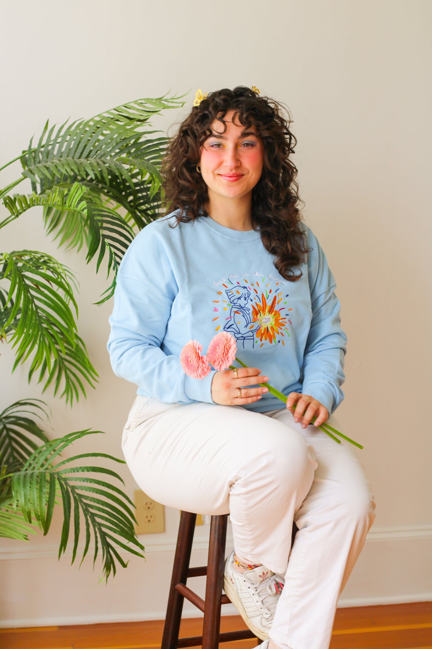 Find Me in the Future Embroidered Crew Neck Sweatshirt!