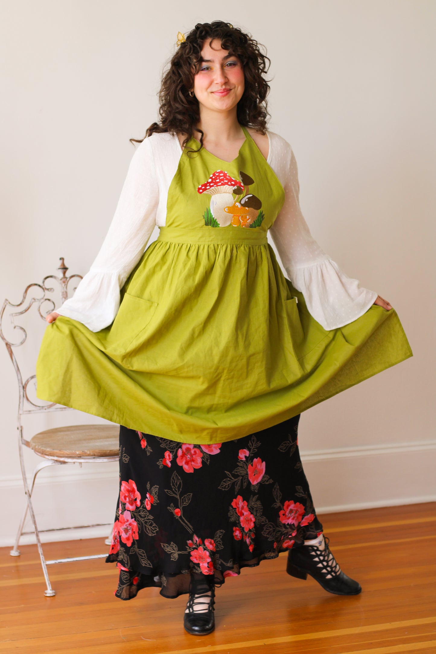 Linen Embroidered Pinafore Aprons!