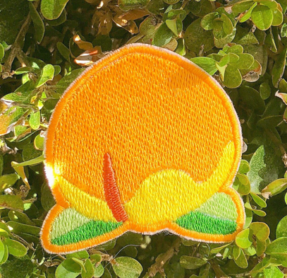 Peach Embroidered Patch!