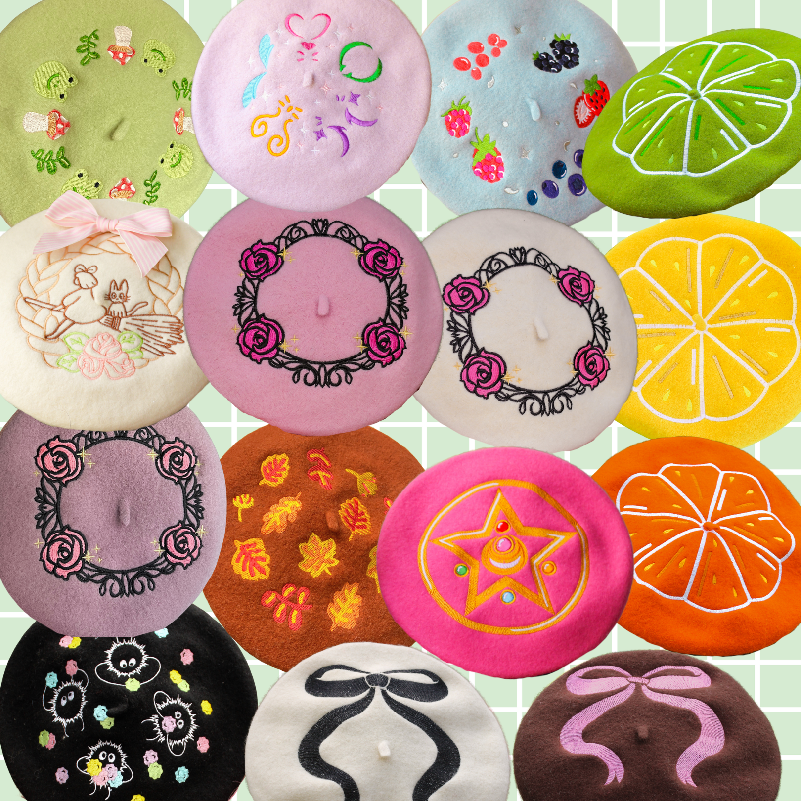 Embroidered Berets! (READY TO SHIP) – CLAMMY HEART display picture 1