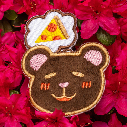 Dreaming Pizza Bear Embroidered Patch!