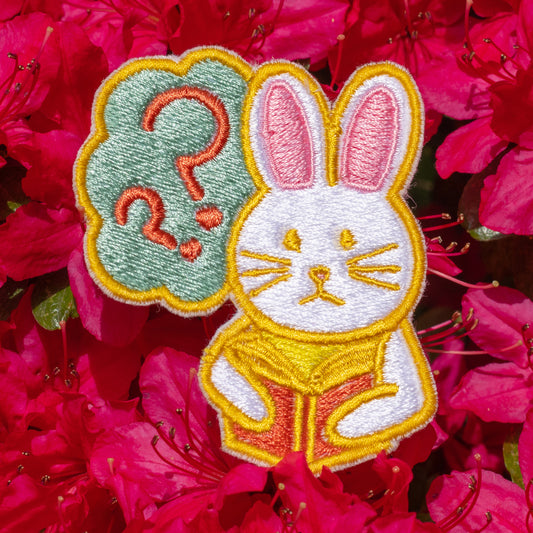 Reading Bunny Embroidered Patch!
