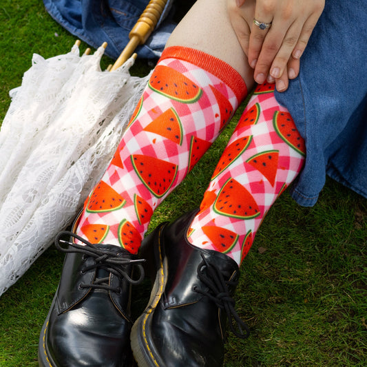 Cute and Colorful Printed Crew Socks!