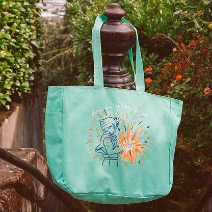 Find Me in the Future Embroidered Tote Bag!