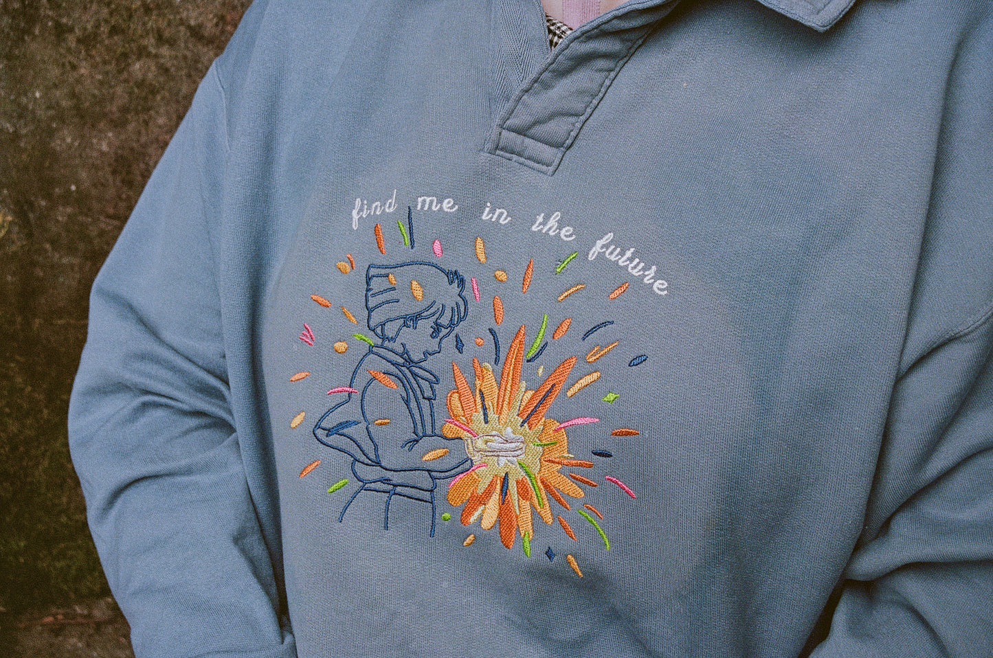 Find Me in the Future Embroidered Collared Sweatshirt! *PREORDER*