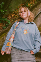 Find Me in the Future Embroidered Collared Sweatshirt!