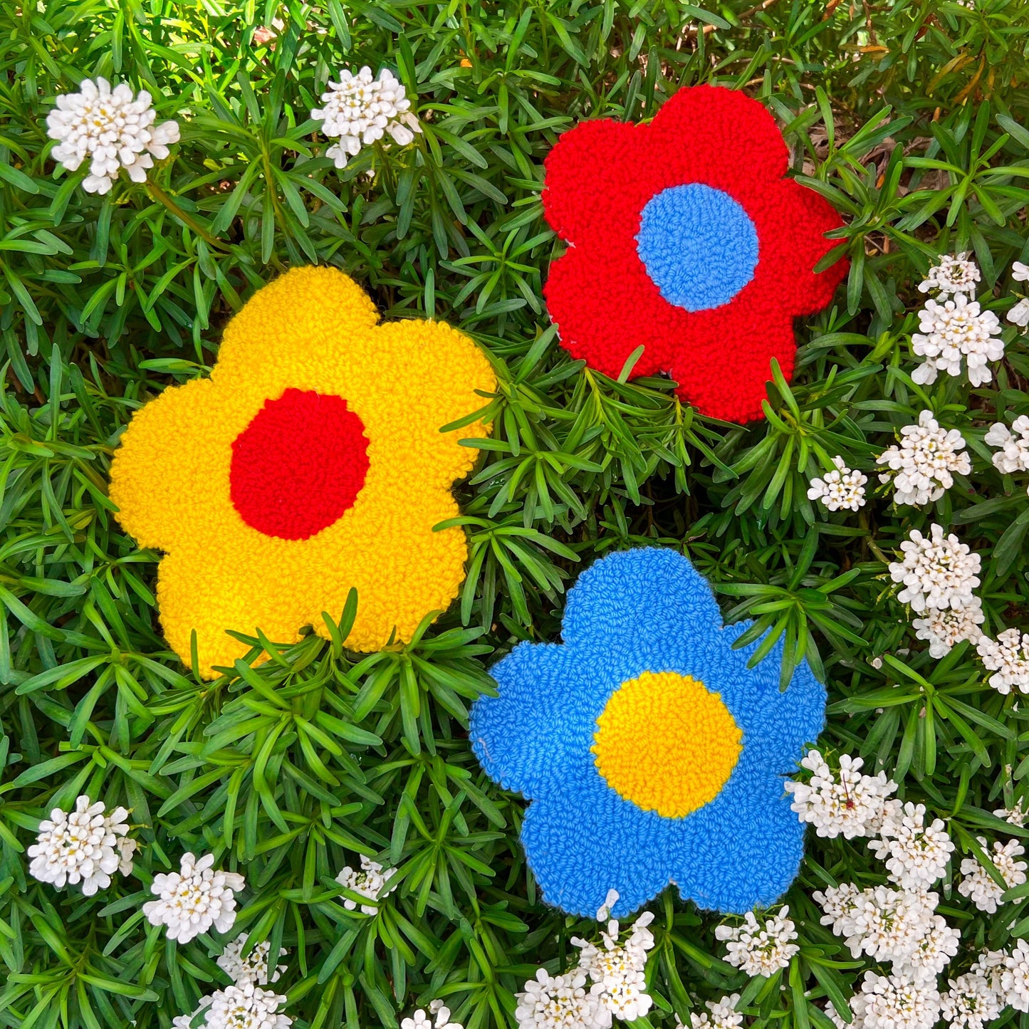 Crayon Box Flower Punch Needle Coaster Set!