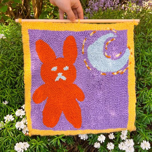 Dreamy Rabbit Punch Needle Wall Hanging!