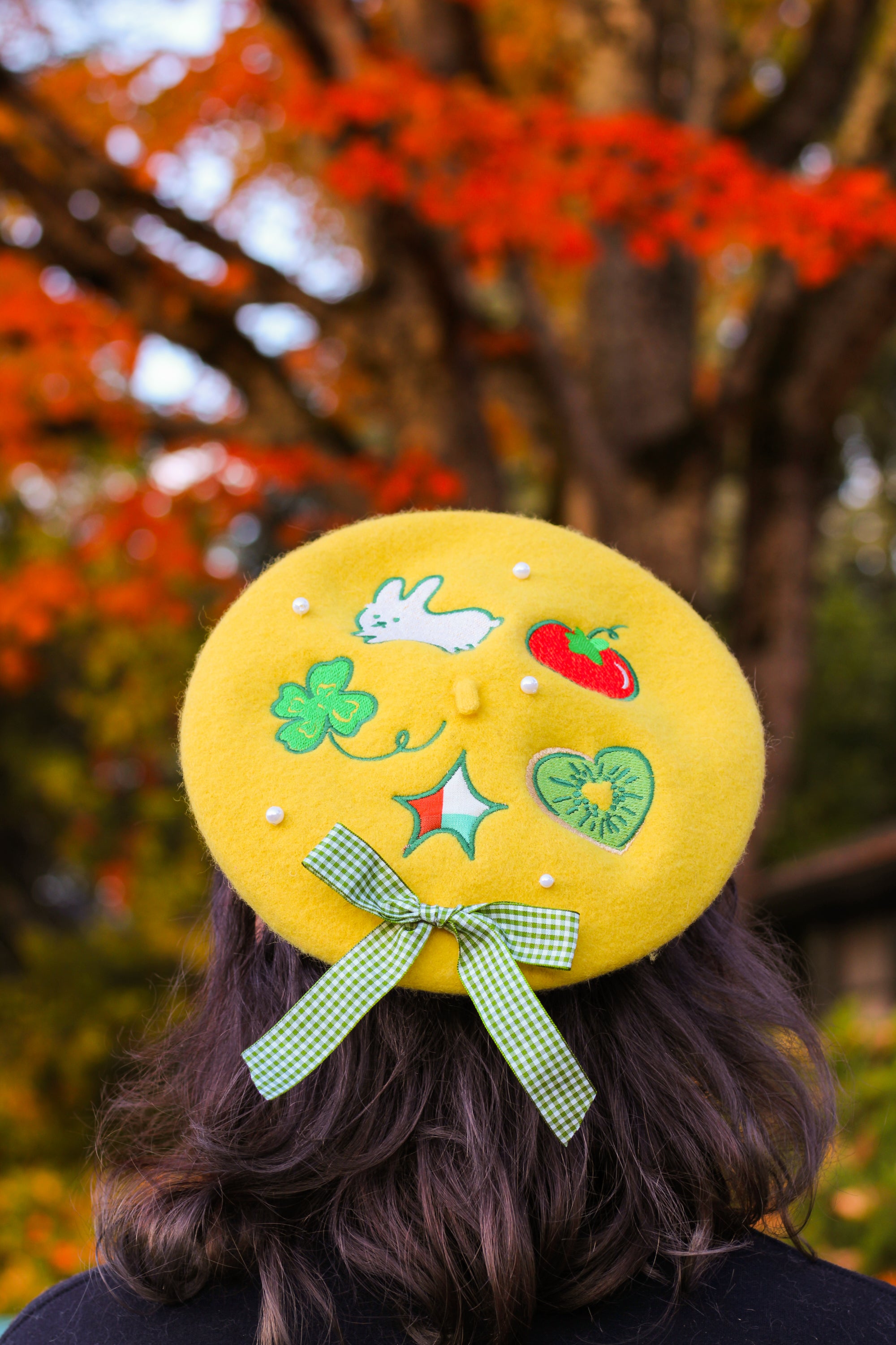 Lucky Bunny Embroidered Beret!