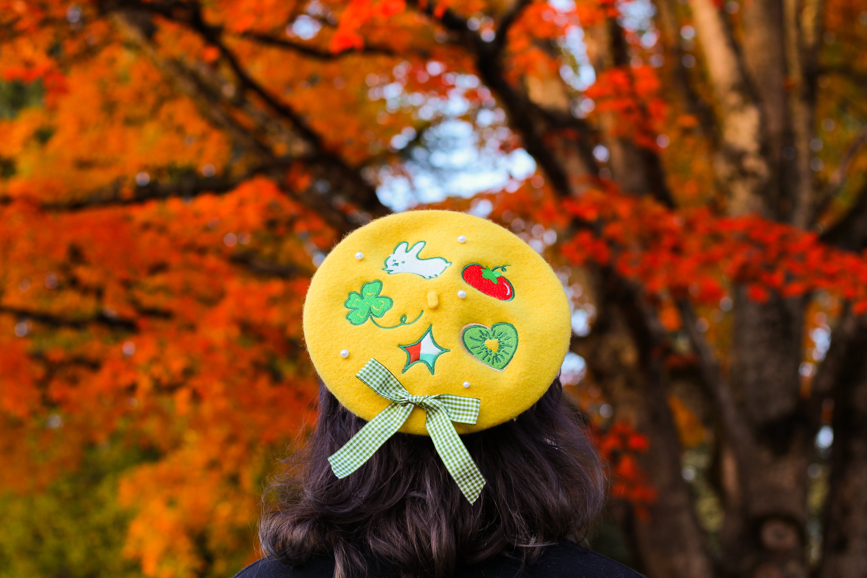 Lucky Bunny Embroidered Beret!