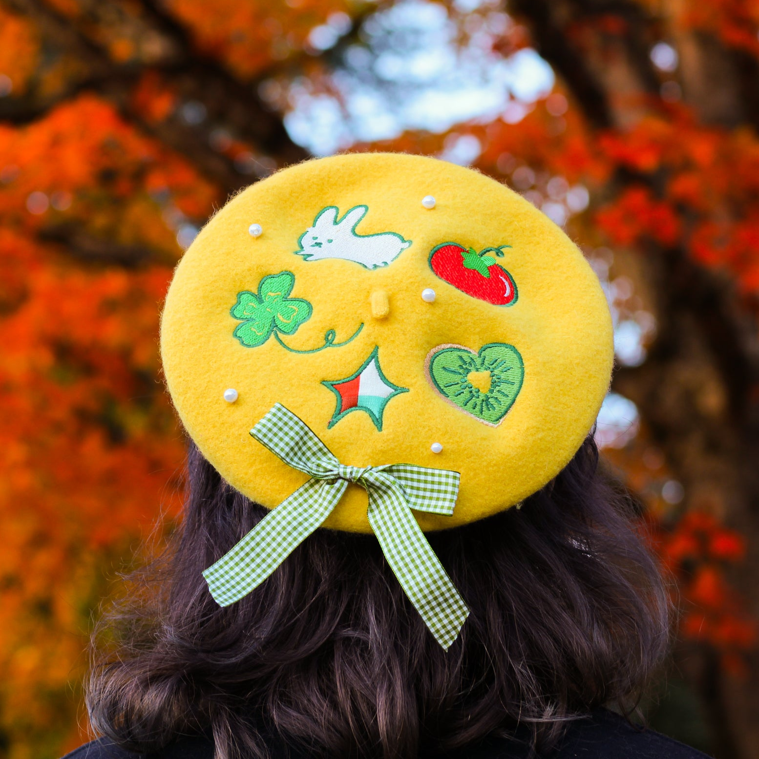 Lucky Bunny Embroidered Beret!