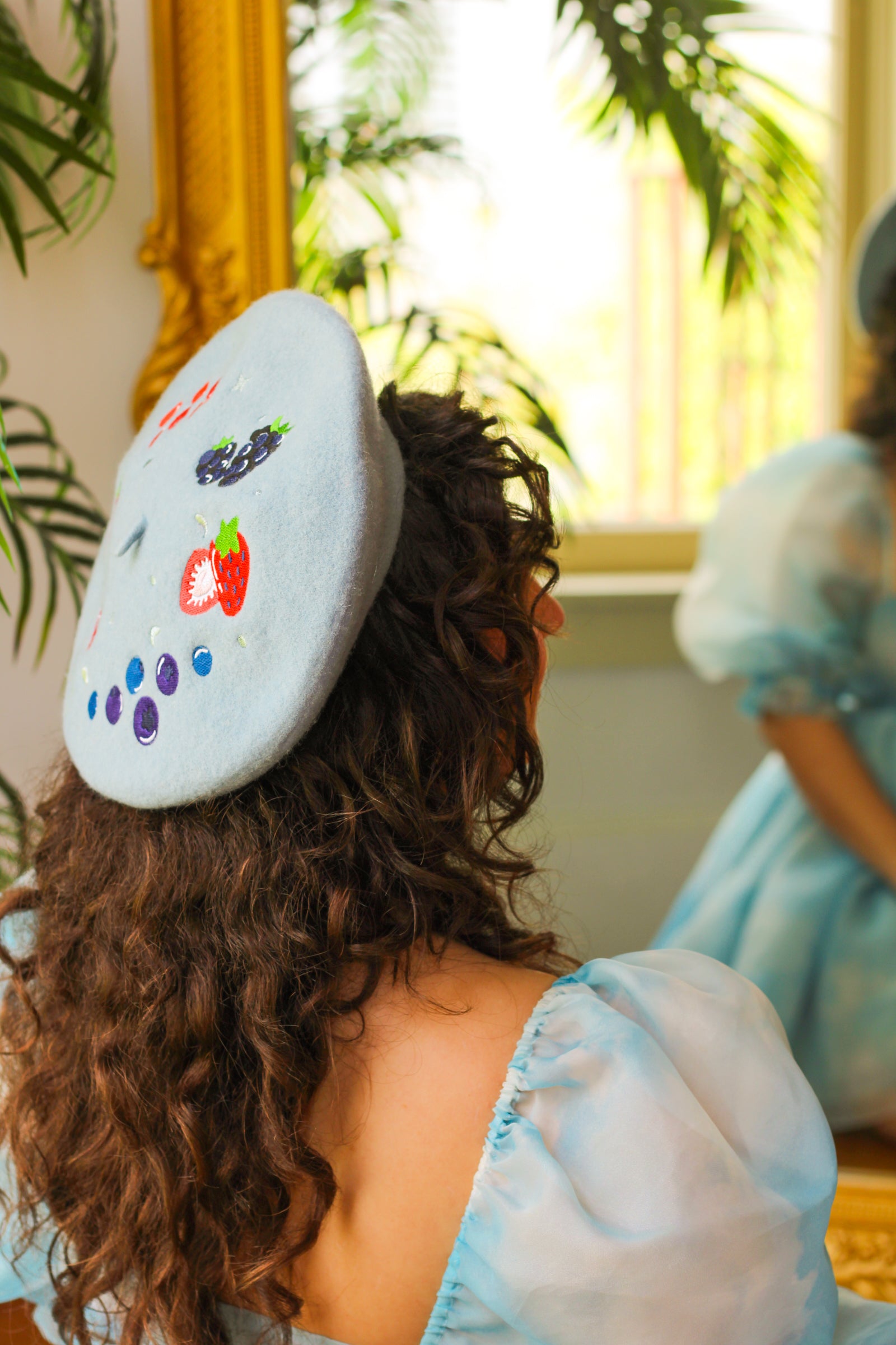 Berry Smoothie Embroidered Beret!