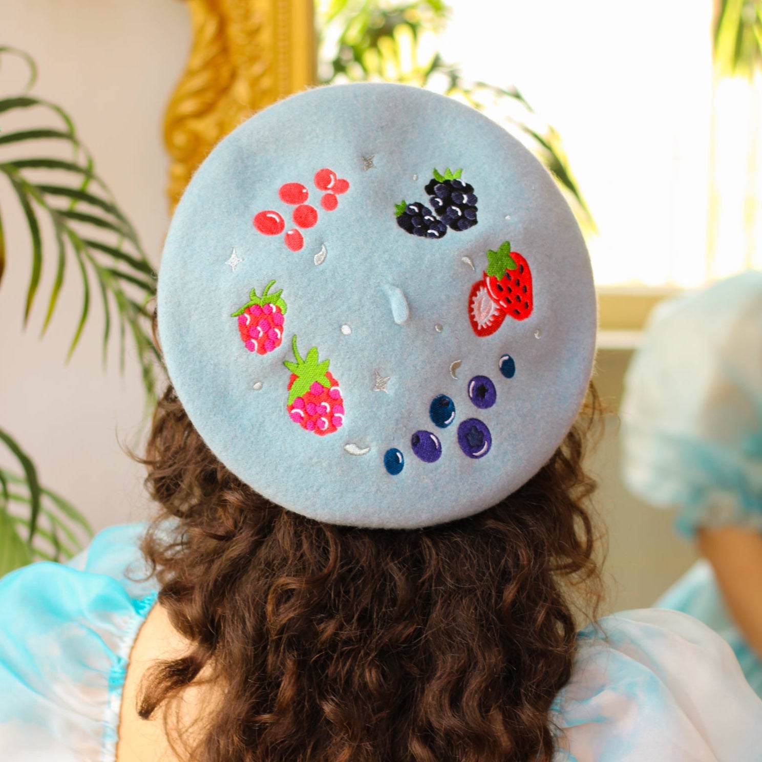 Berry Smoothie Embroidered Beret!