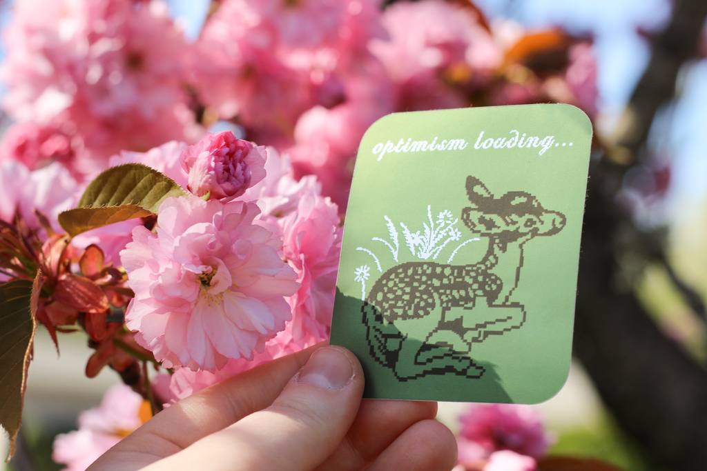 Optimism Loading... Fawn Vinyl Sticker!