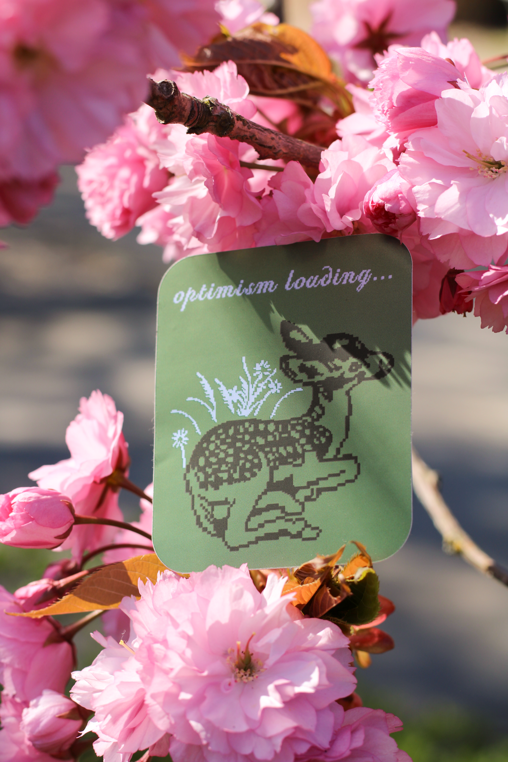 Optimism Loading... Fawn Vinyl Sticker!