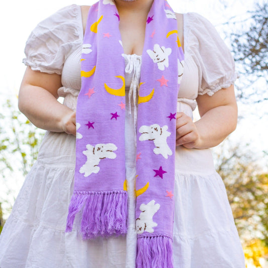 Moon Bunnies Knitted Scarf!