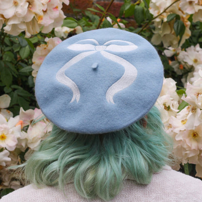 Coquette Ribbon Embroidered Beret!