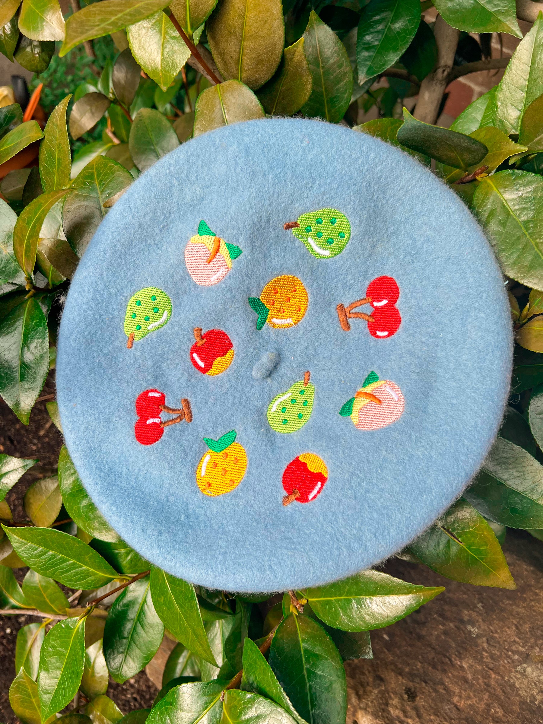 Animal Crossing Fruits Embroidered Beret!