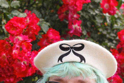 Coquette Ribbon Embroidered Beret!