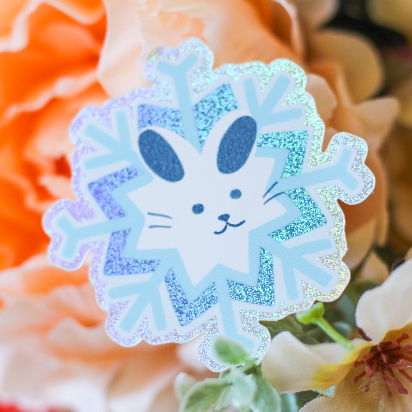 Snowflake Bunny Vinyl Sticker!