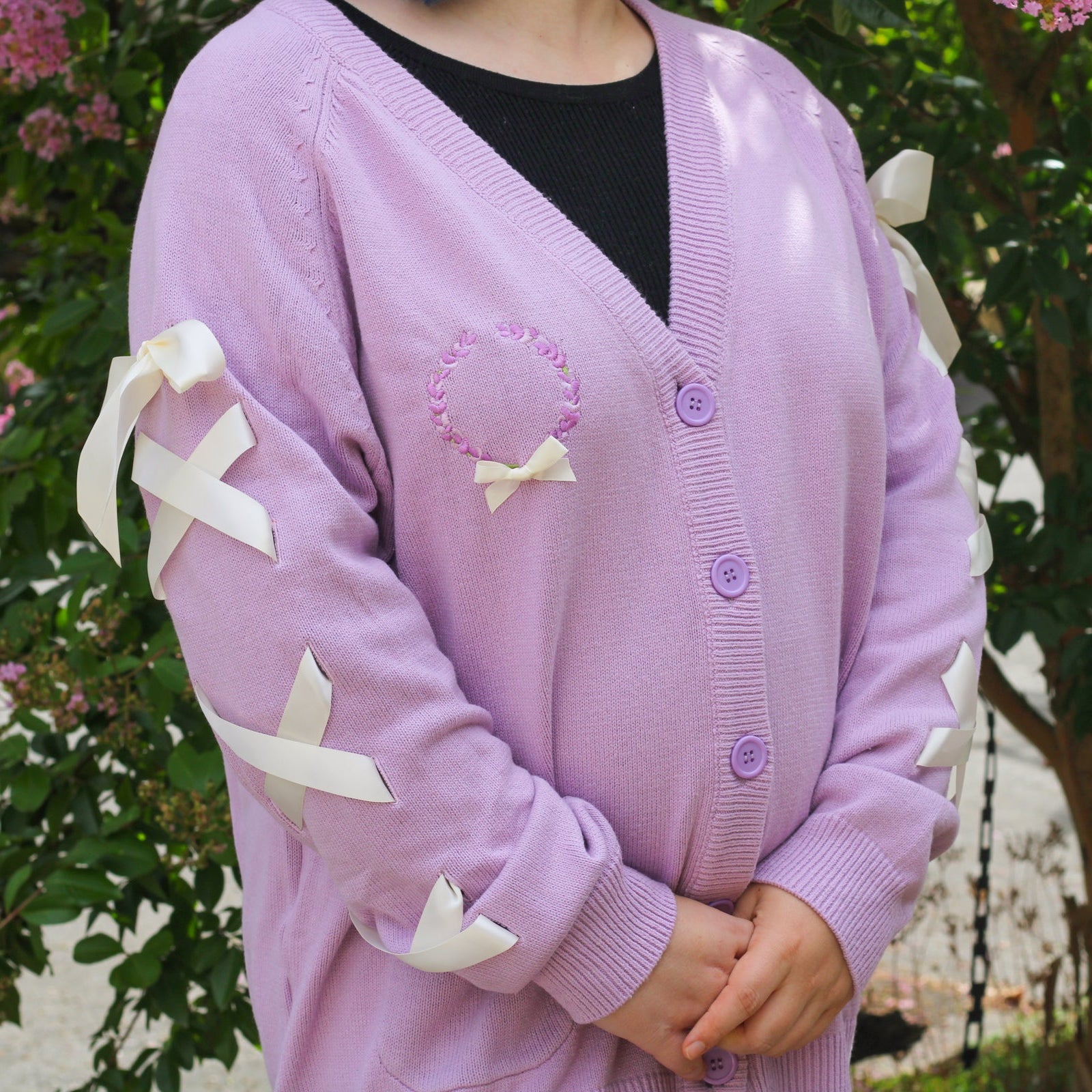 Lavender Sprigs Ribbon Cardigan!