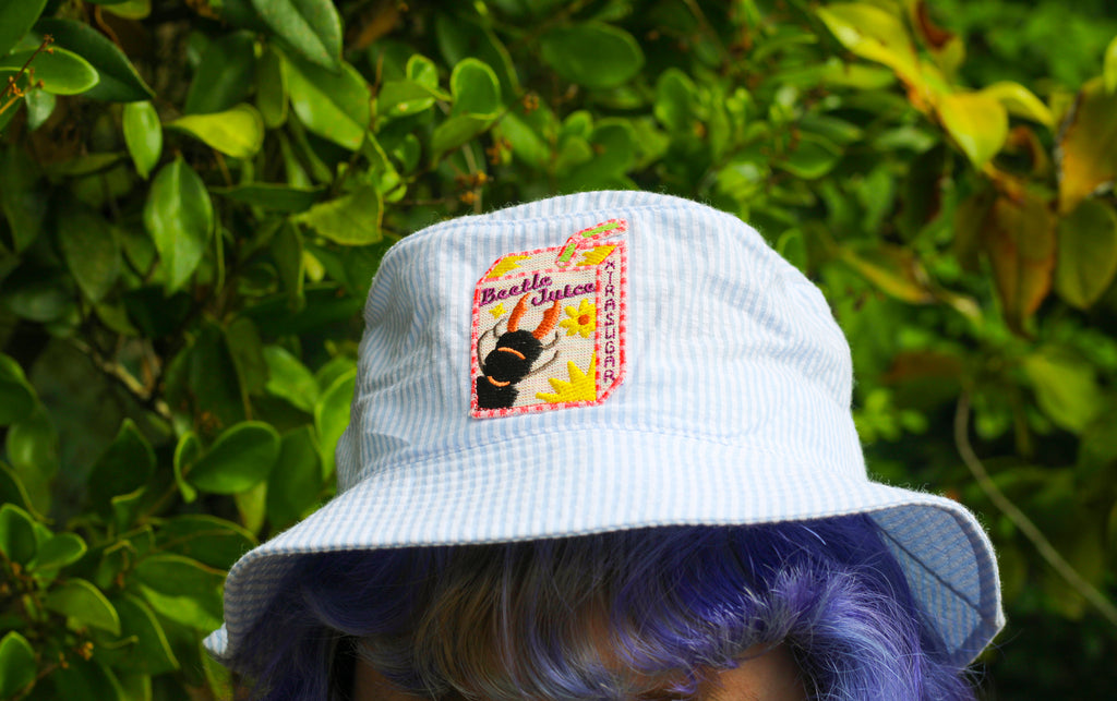 Beetle Juice Striped Bucket Hat!