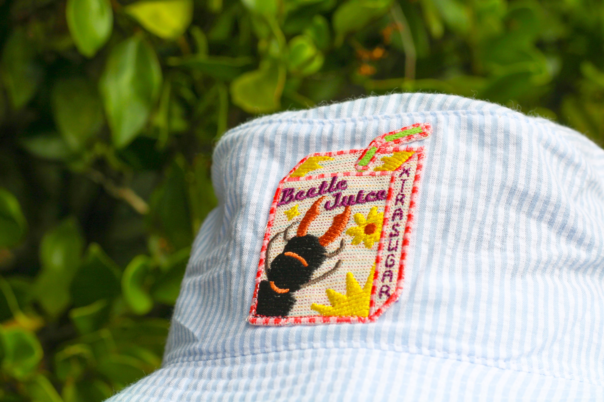 Beetle Juice Striped Bucket Hat!