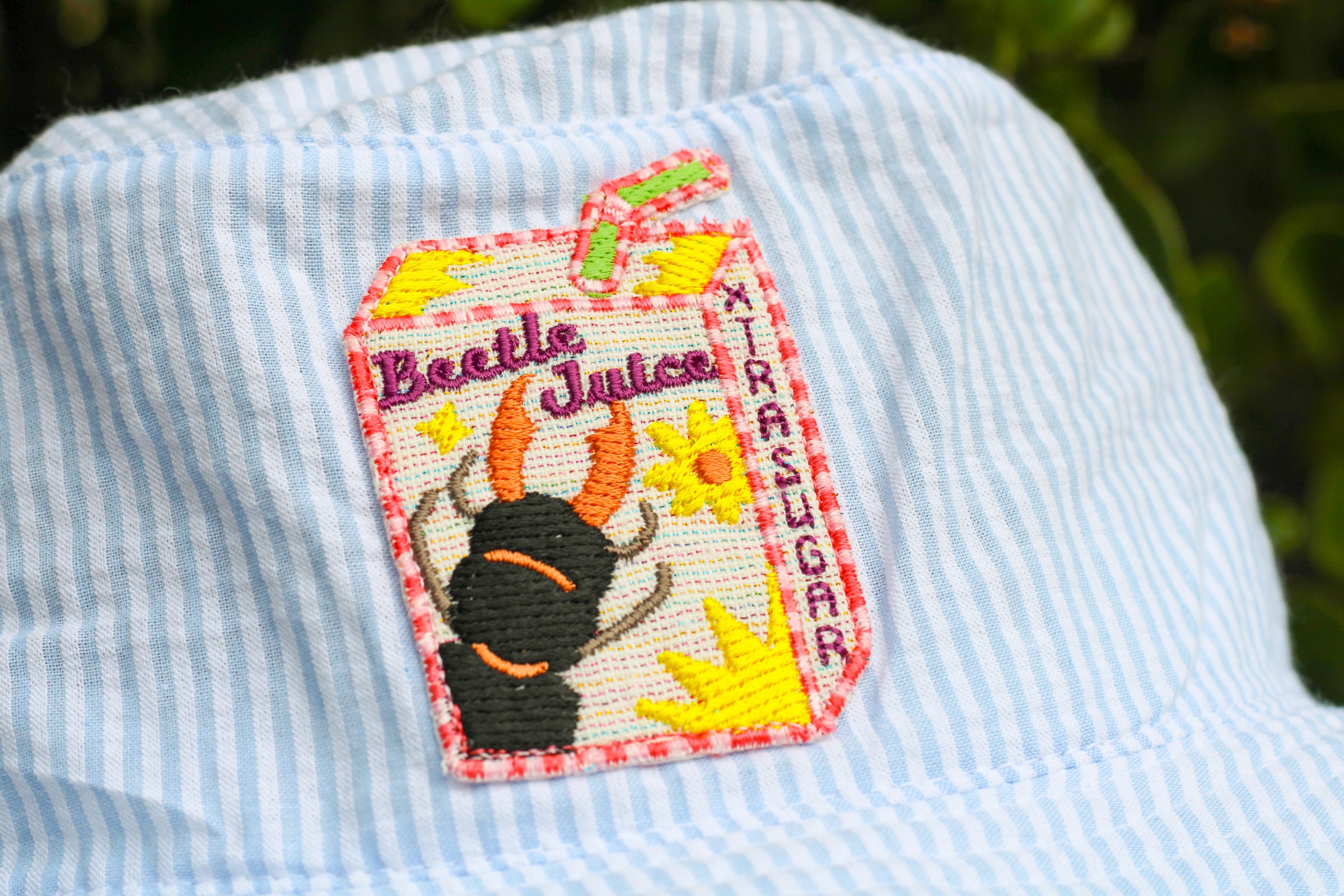 Beetle Juice Striped Bucket Hat!