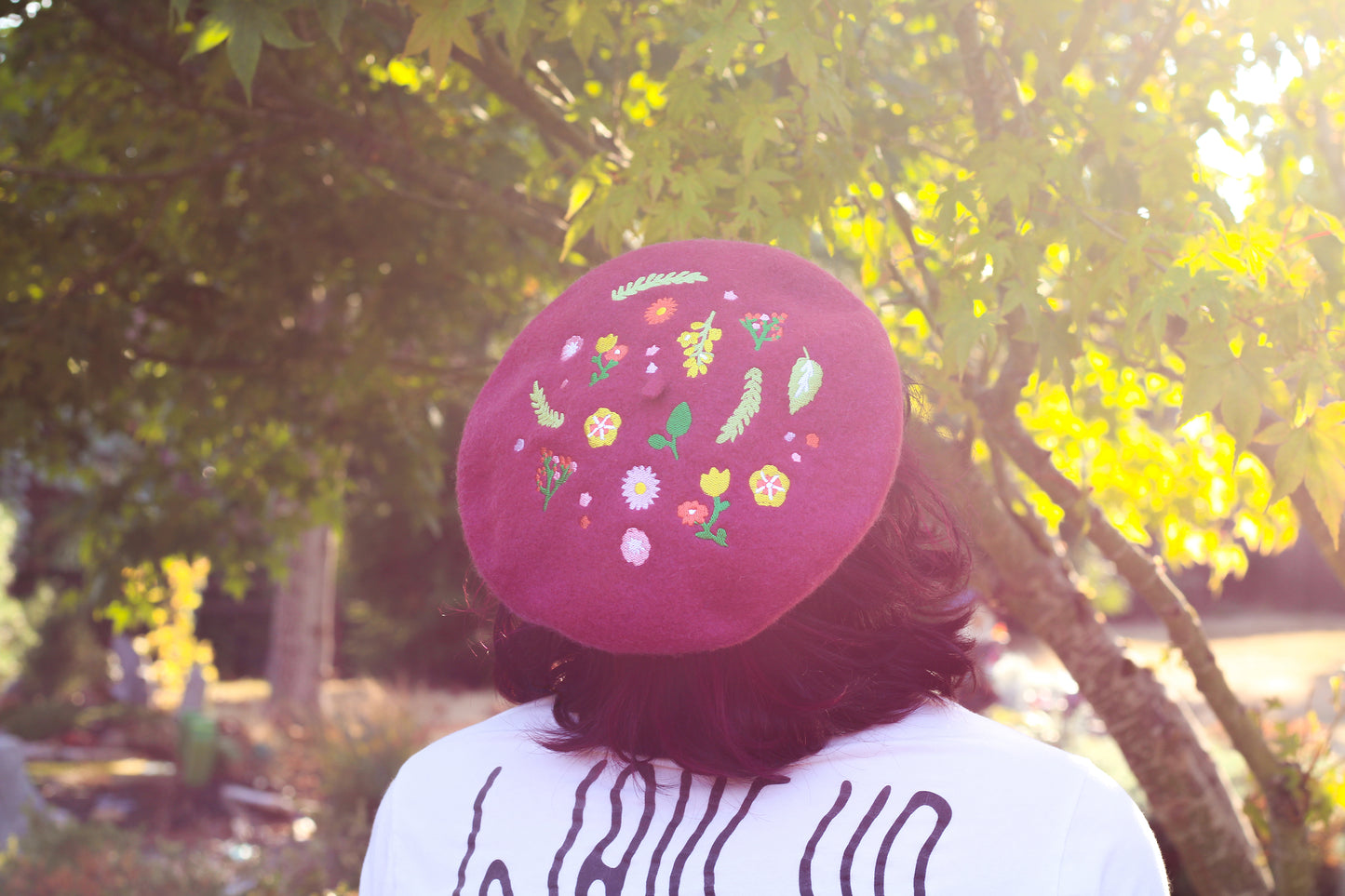 Summer Blooms Embroidered Beret!