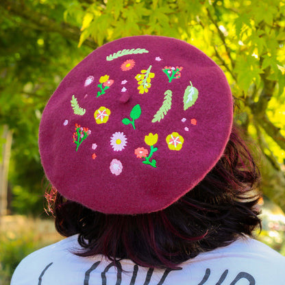 Summer Blooms Embroidered Beret!
