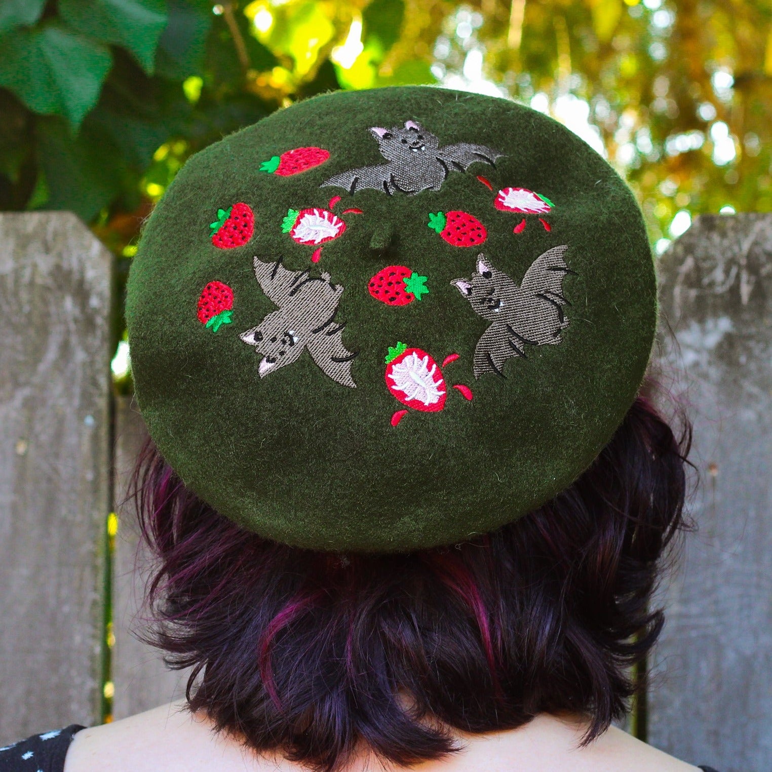 Fruit Bats Embroidered Beret!