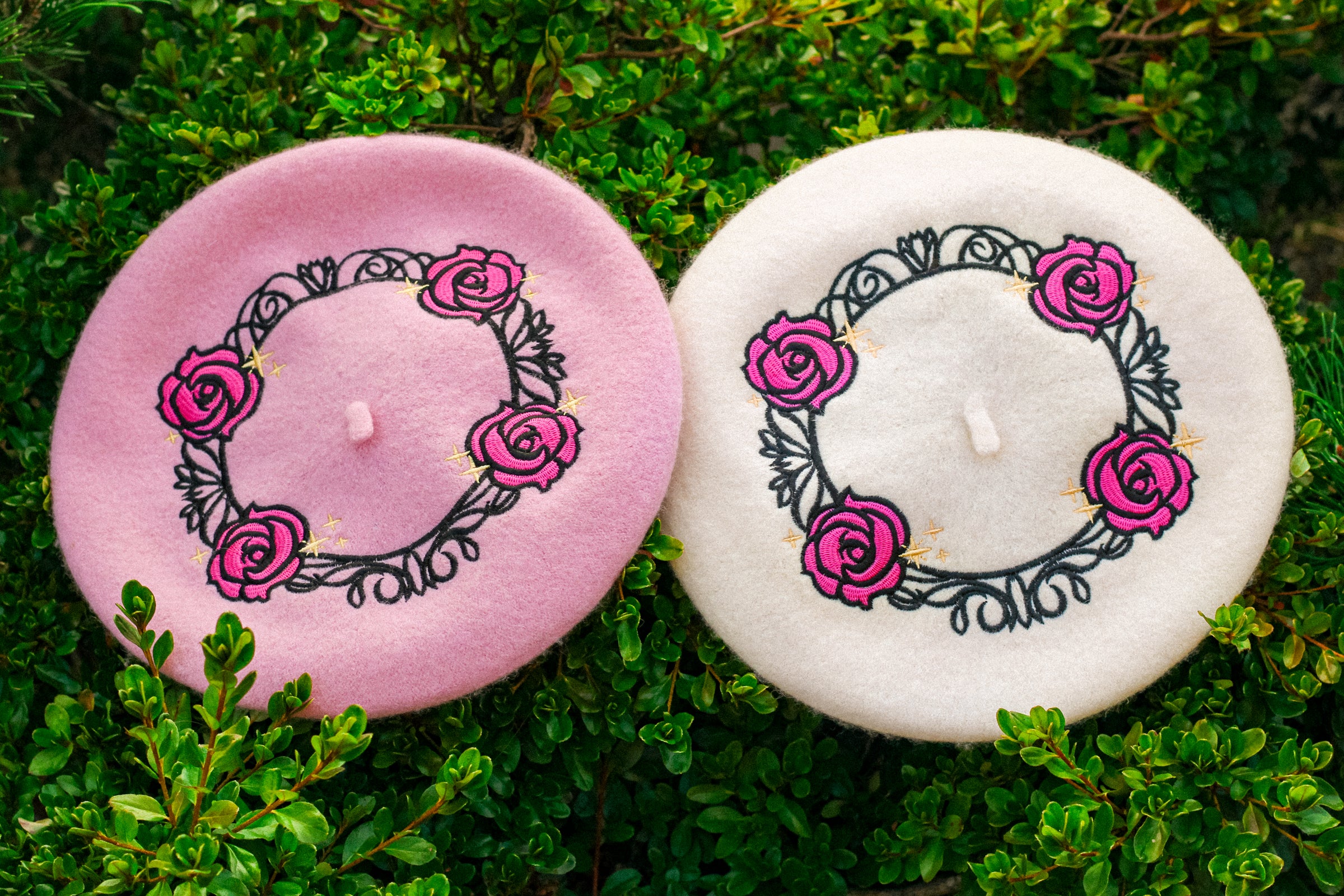 Revolutionary Rose Garden Embroidered Beret!