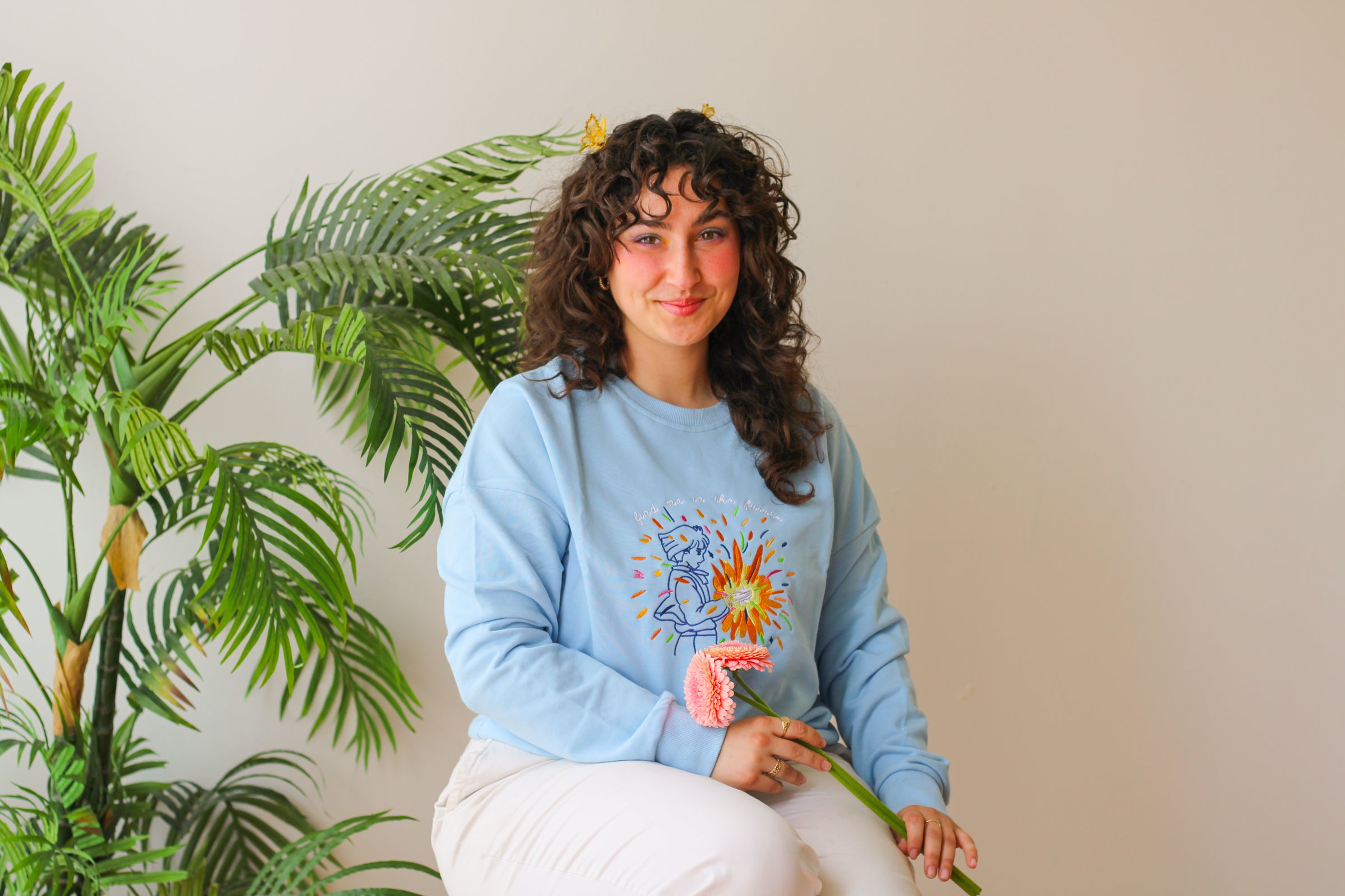 B-GRADE Find Me in the Future Embroidered Crew Neck Sweatshirt!