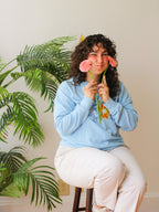 B-GRADE Find Me in the Future Embroidered Crew Neck Sweatshirt!