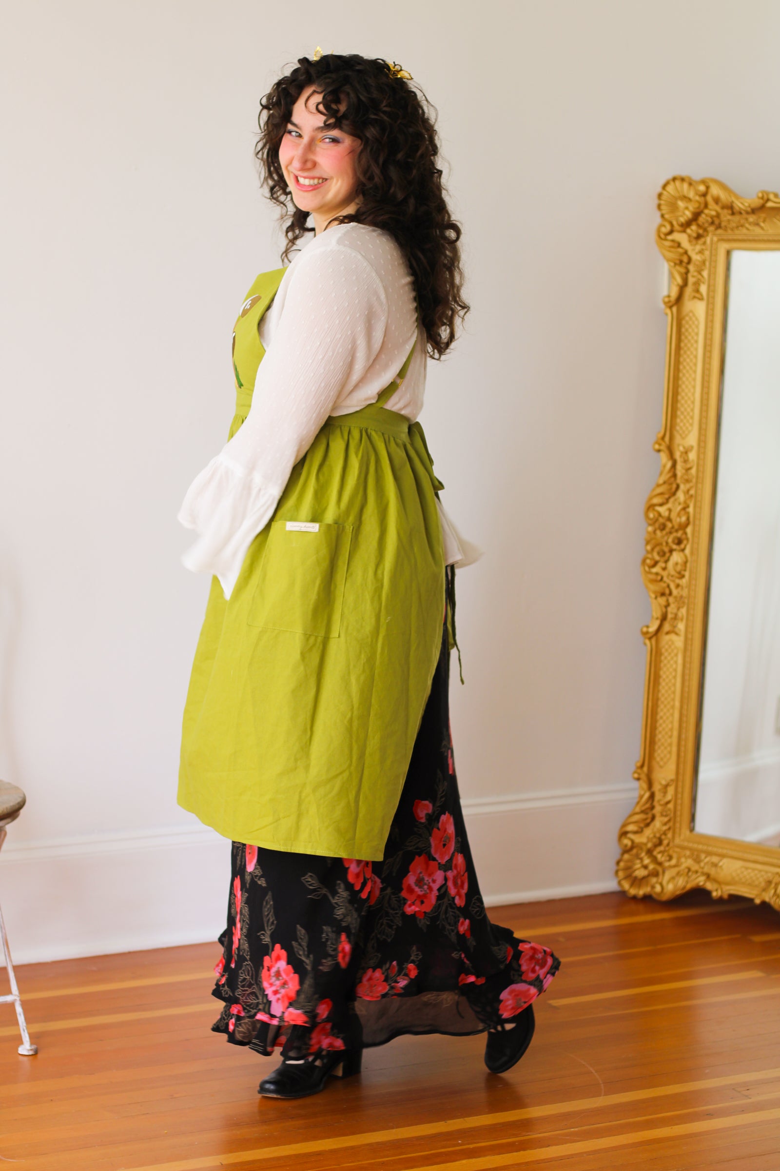 Plus Size Linen high quality Pinafore Apron with Lining