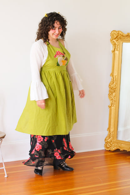 Linen Embroidered Pinafore Aprons!