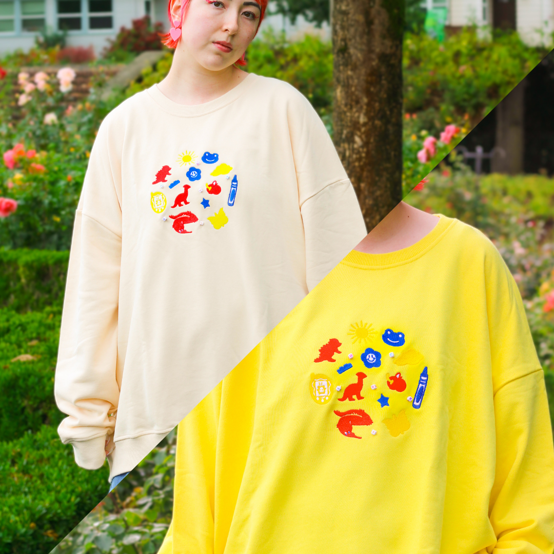 KIDCORE Embroidered Crew Neck Sweatshirt!