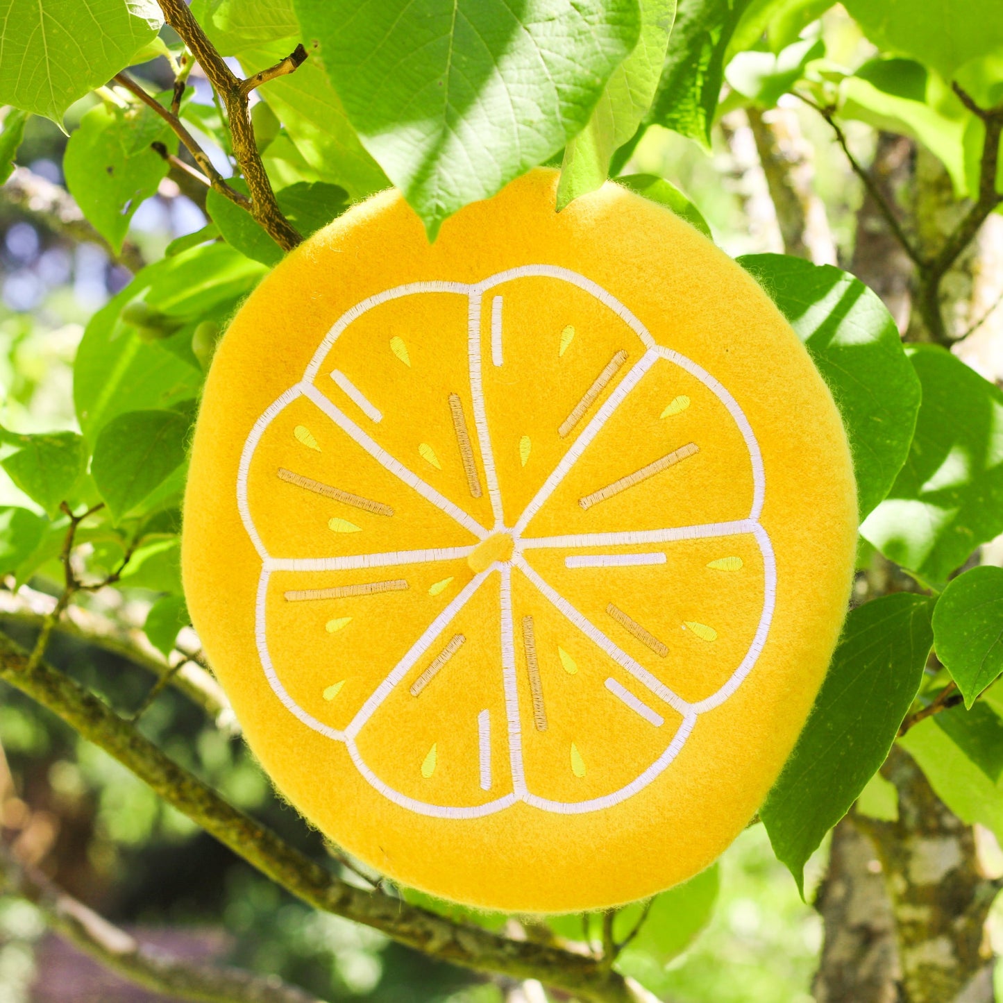 Citrus Slice Embroidered Beret!