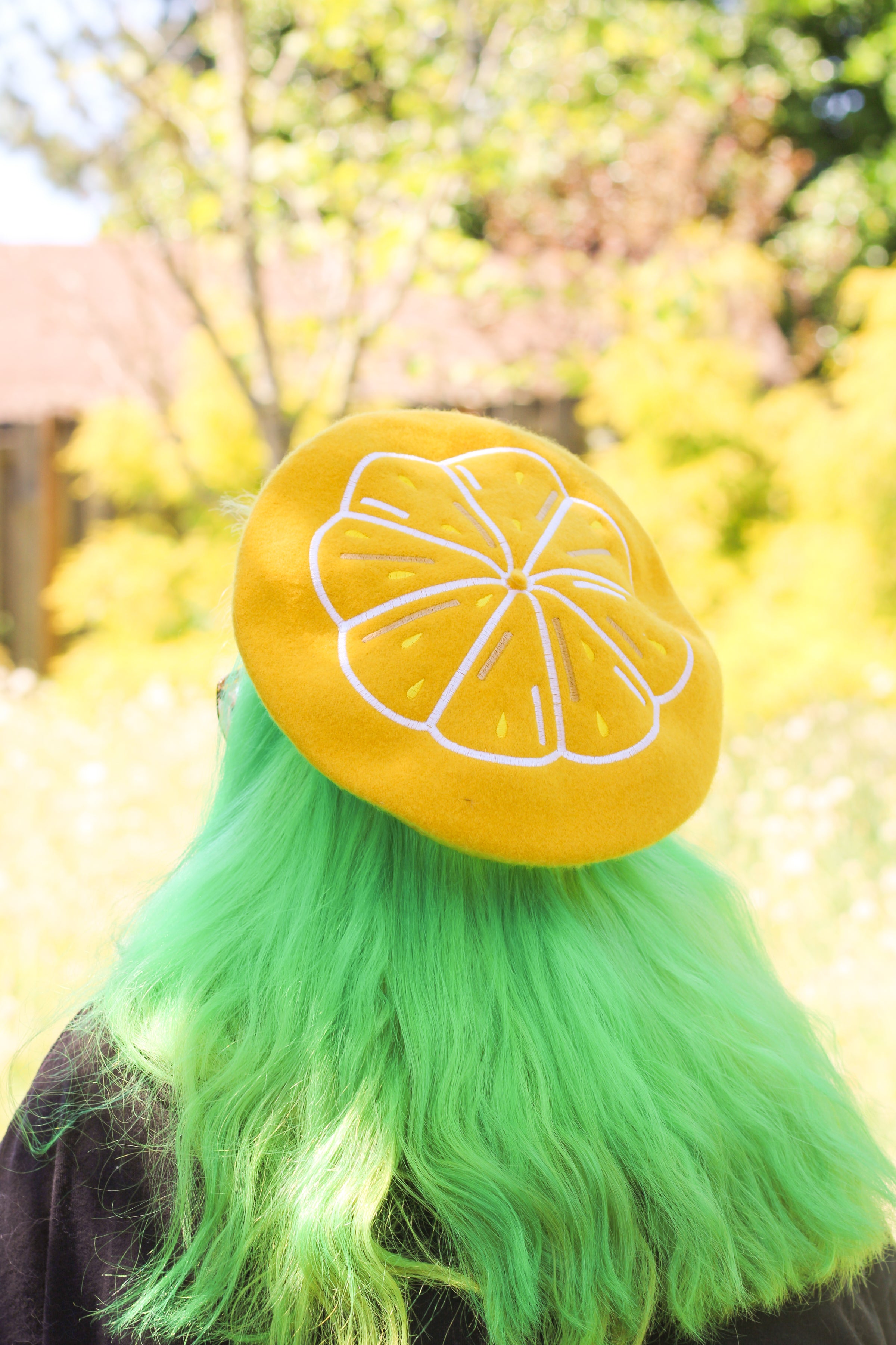 Citrus Slice Embroidered Beret!