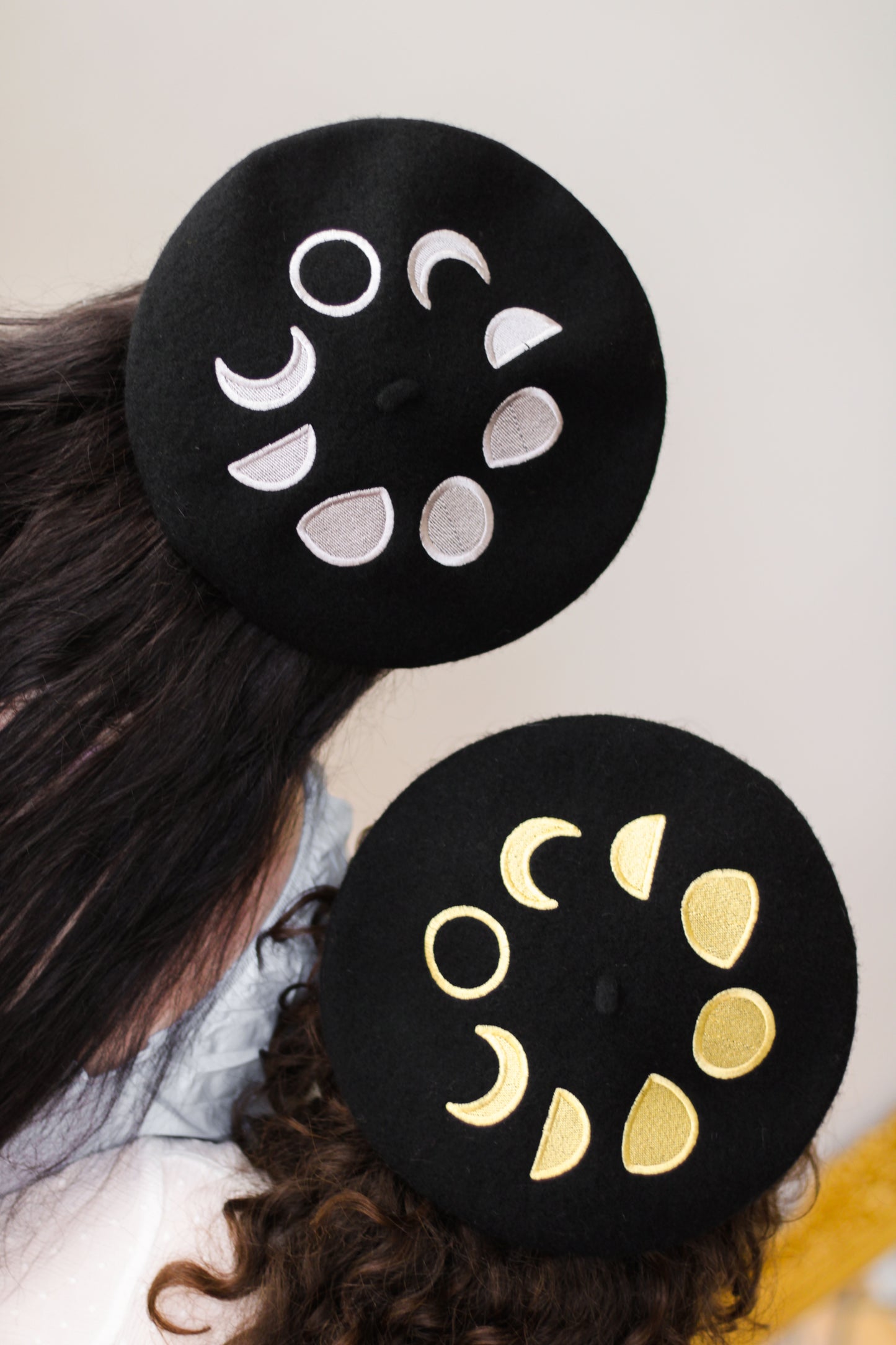 Moon Phases Embroidered Beret!