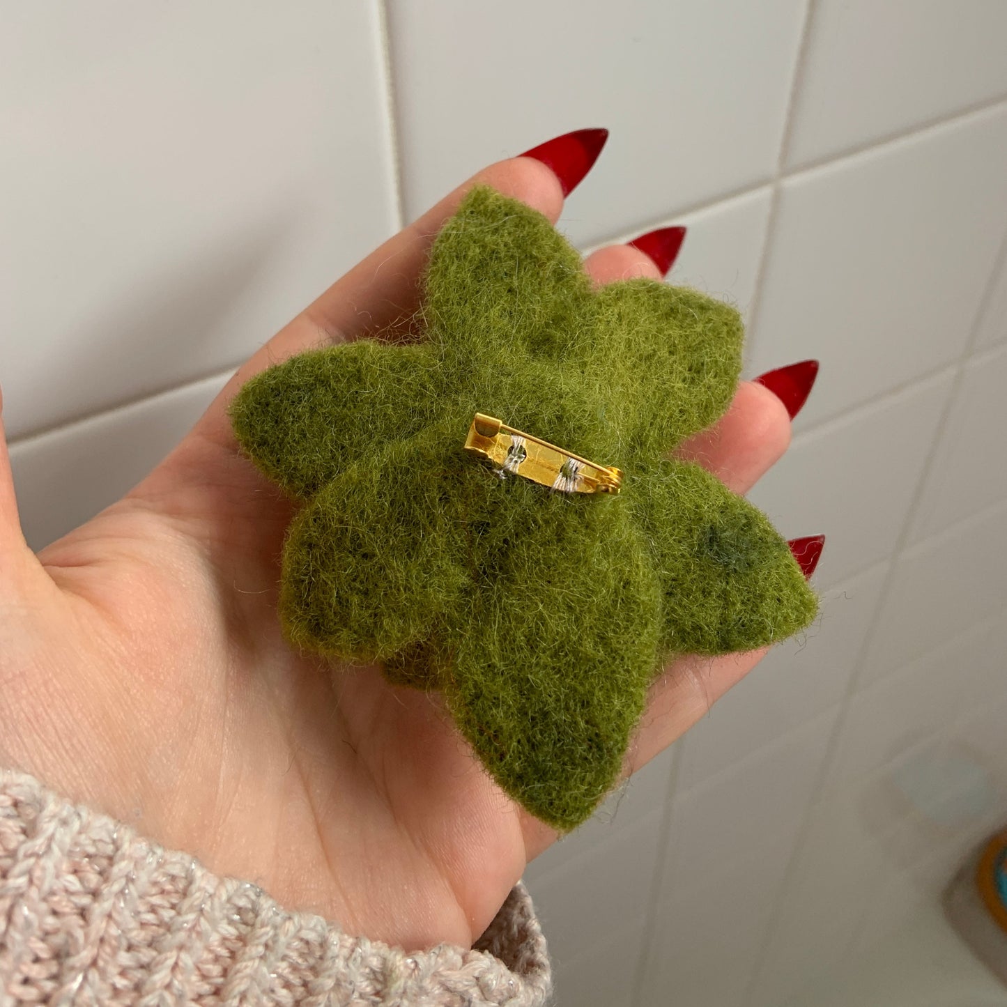 Hand Felted Succulent Brooch!