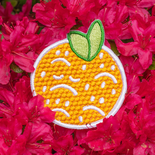 Sad Orange Embroidered Patch!