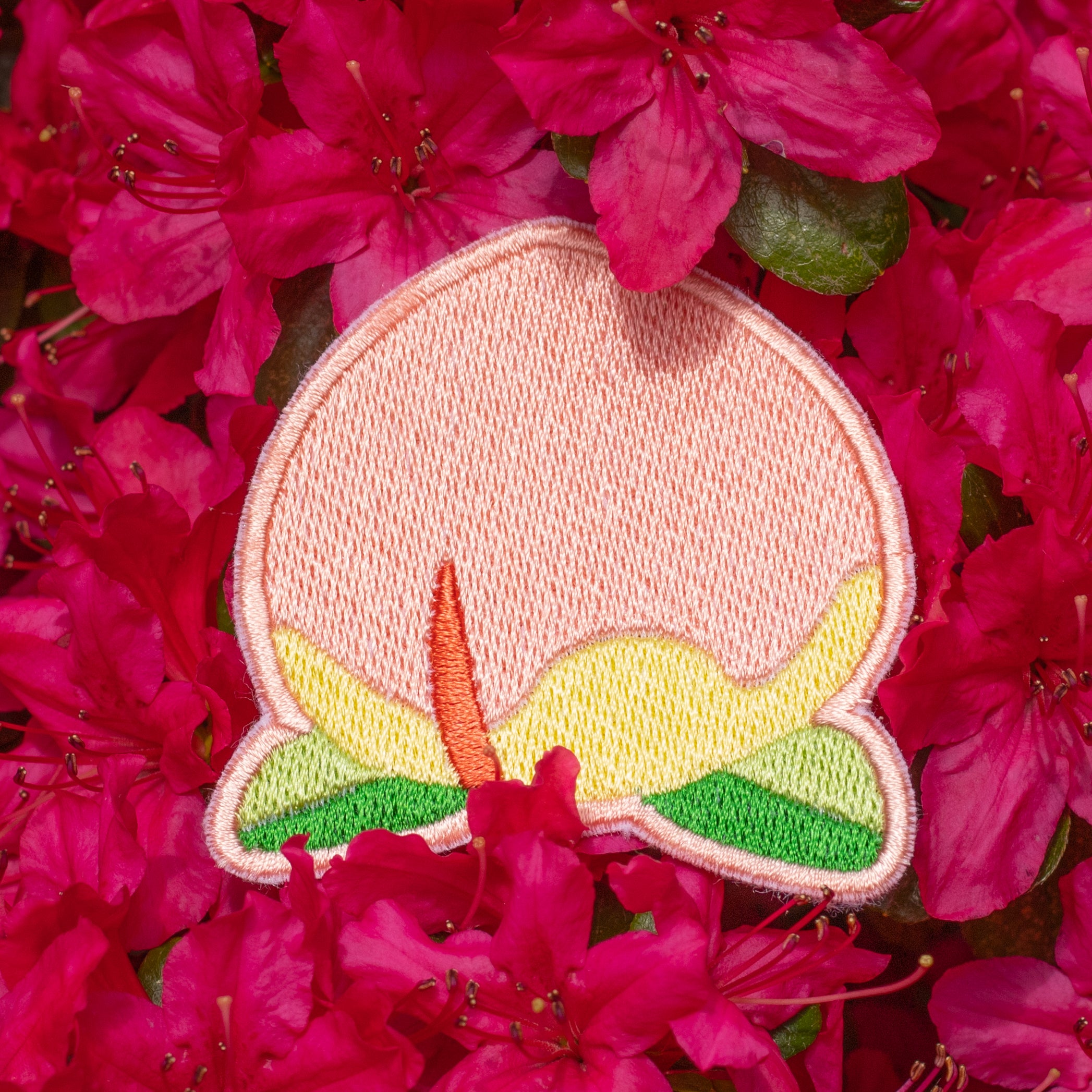 Peach Embroidered Patch!