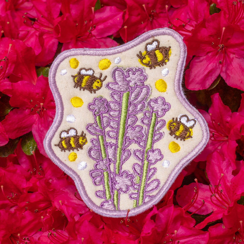Lavender & Bees Embroidered Patch!
