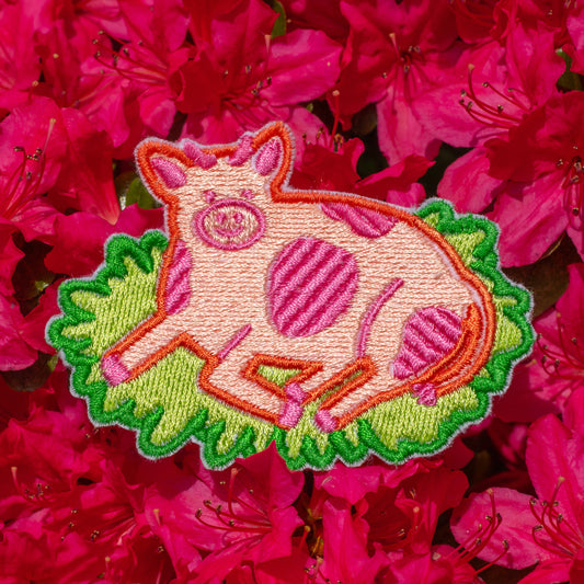 Strawberry Cow Embroidered Patch!