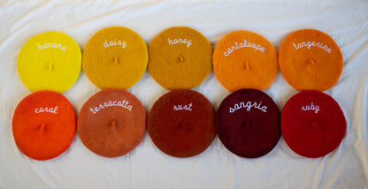 Custom Text Embroidered Handmade Beret!