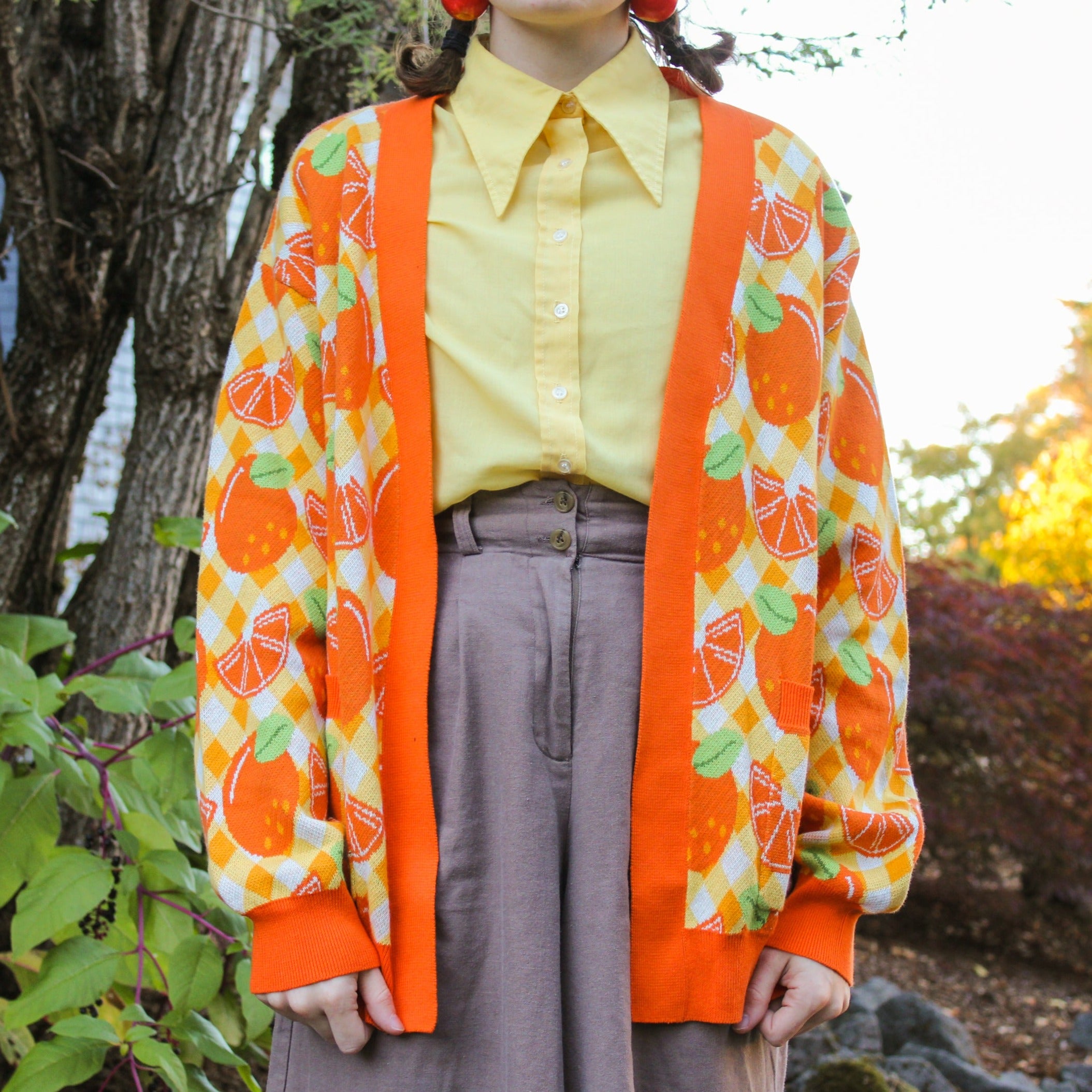 Gingham Fruits Knitted Cardigans!